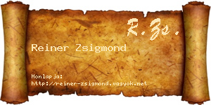 Reiner Zsigmond névjegykártya
